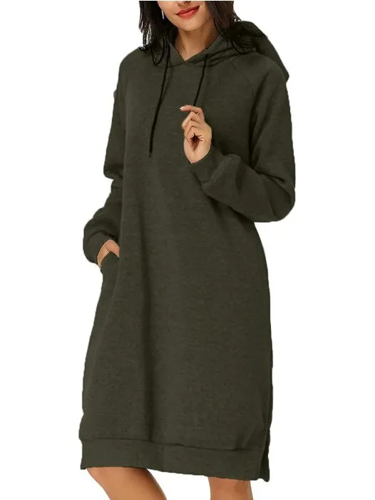 Long Split Hooded Dress