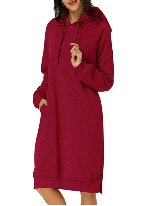 Long Split Hooded Dress