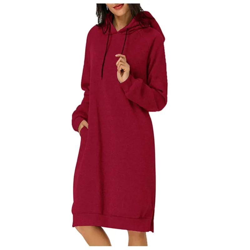 Long Split Hooded Dress