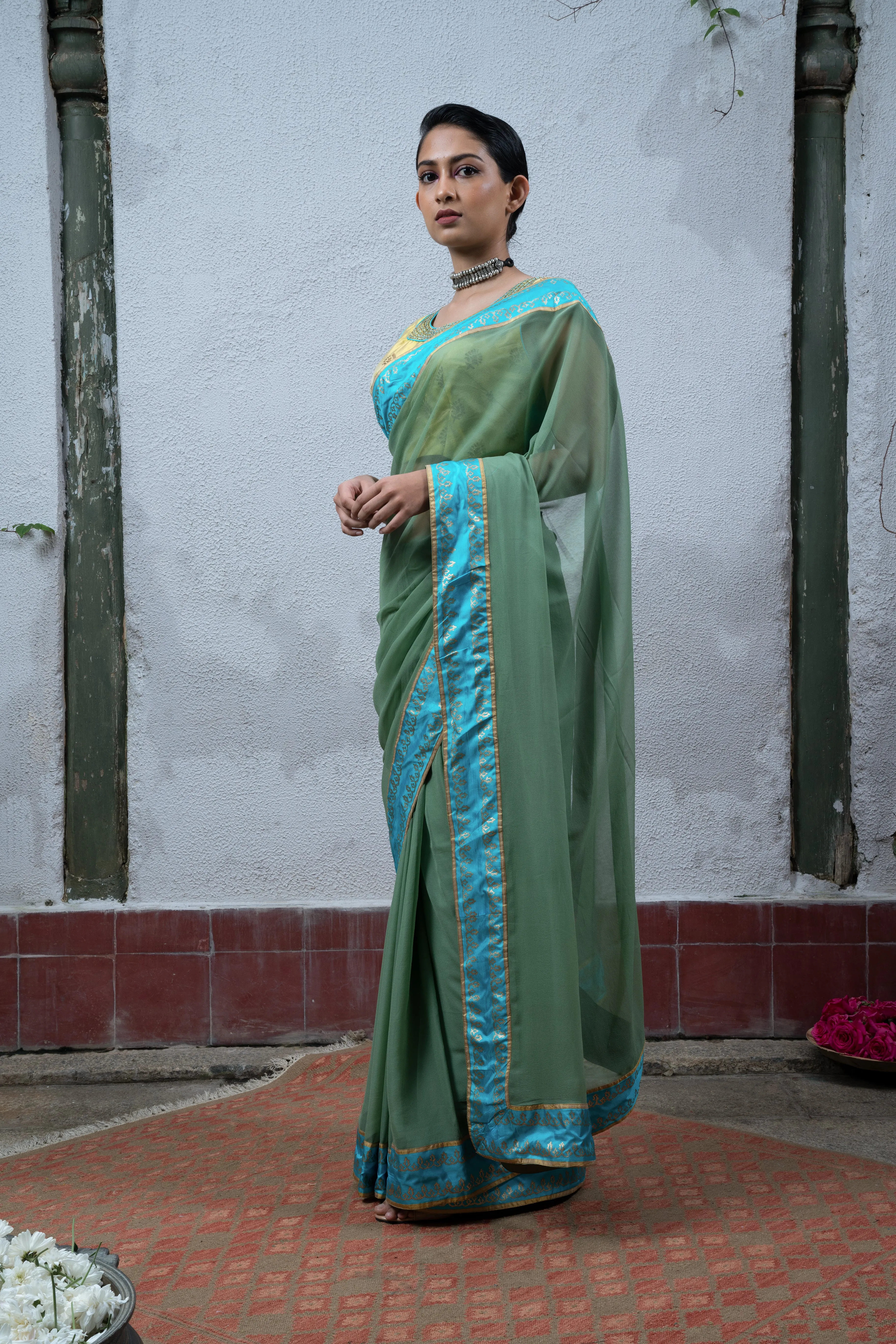 Mint Green Saree