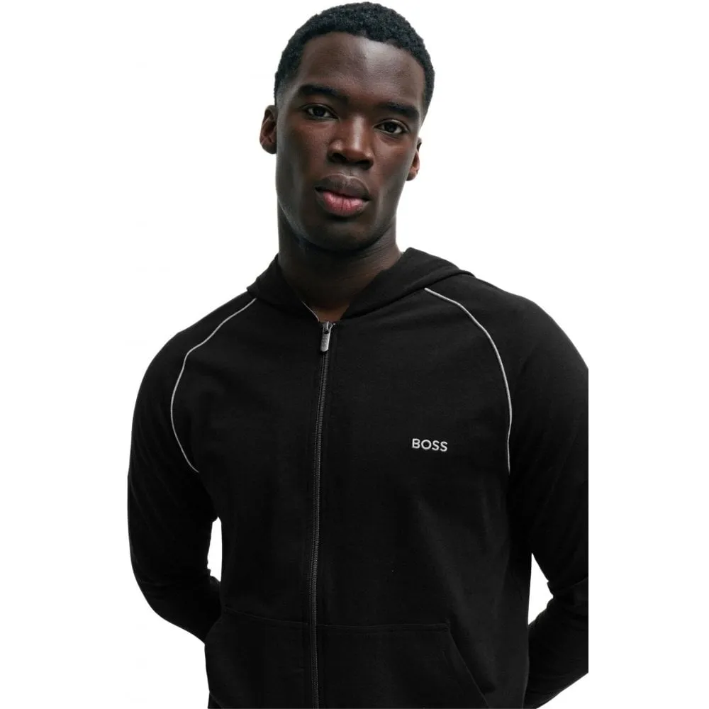 Mix & Match Zip-Thru Loungewear Hoodie, Black/grey