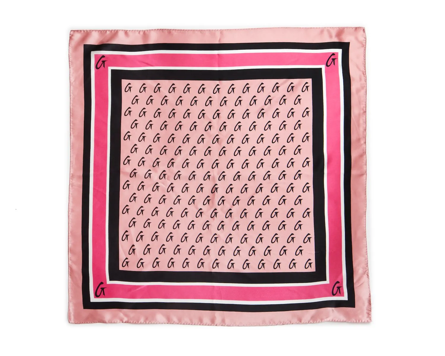 MONOGRAM SILK SCARF PINK-MEDIUM