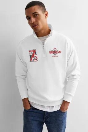 Polo Republica Men's Brooklyn 75 Embroidered Quarter Zipper Sweat Shirt