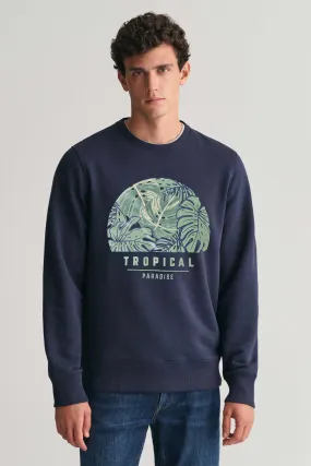 Polo Republica Men's Tropical Paradise Printed Fleece Sweat Shirt