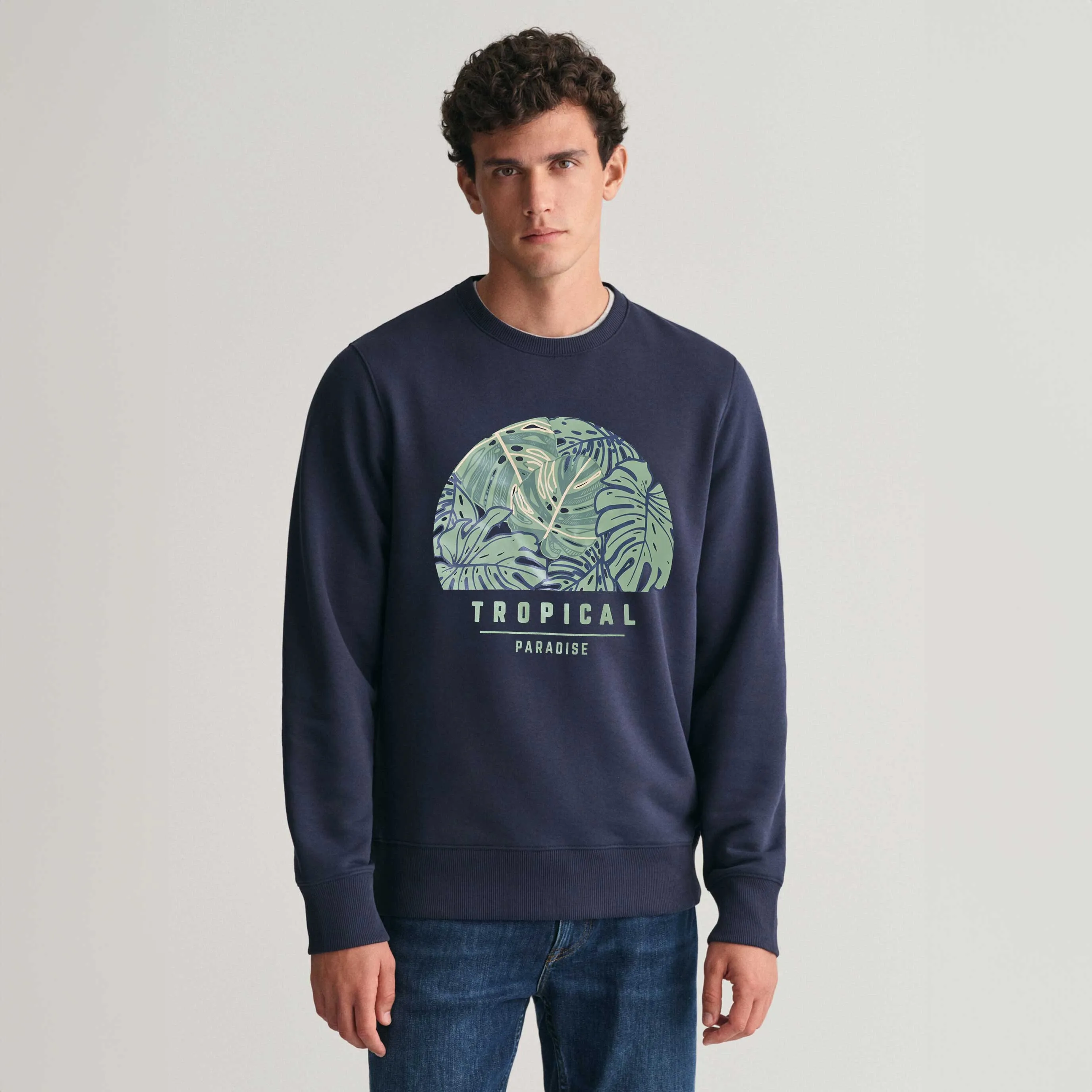 Polo Republica Men's Tropical Paradise Printed Fleece Sweat Shirt