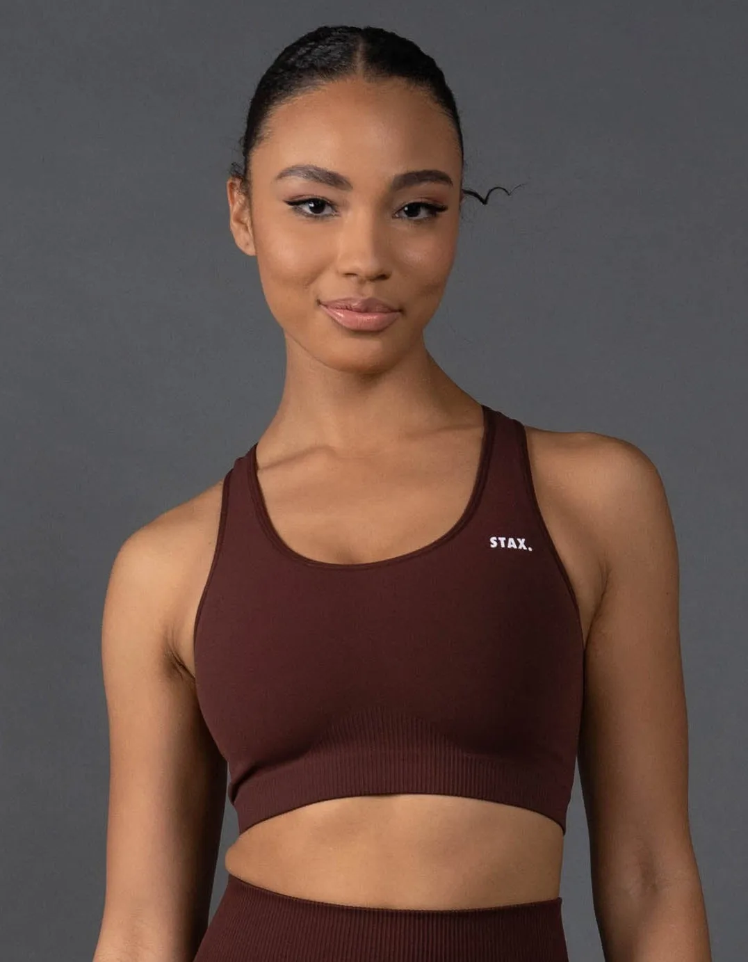 Premium Seamless Racer Crop V5.1 - Umber Brown