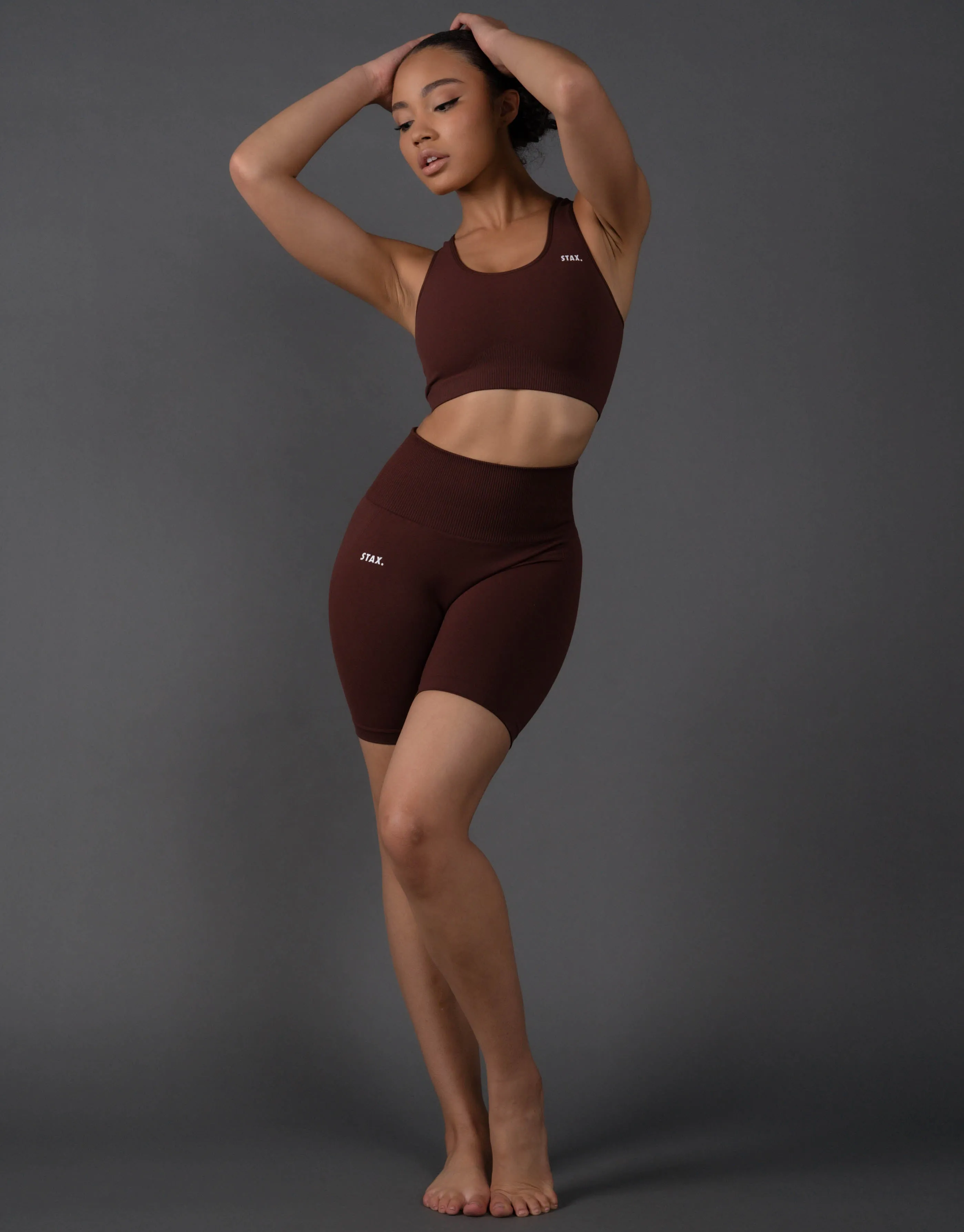 Premium Seamless Racer Crop V5.1 - Umber Brown