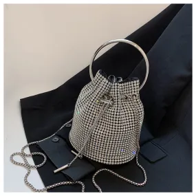 Rhinestone Handbag with Diamond Chain Tassel