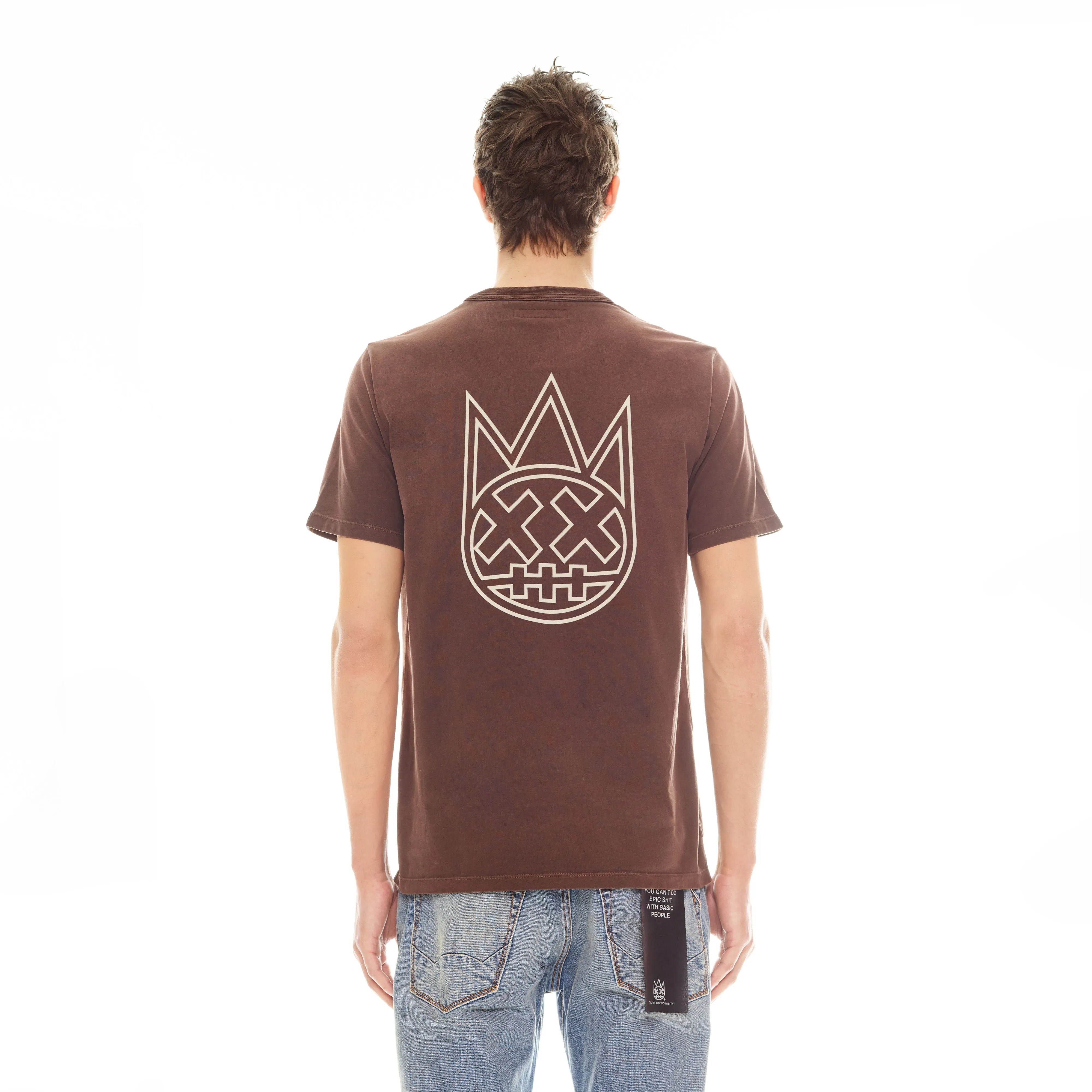 SHIMUCHAN LOGO SHORT SLEEVE CREW NECK T SHIRT IN VINTAGE BROWN