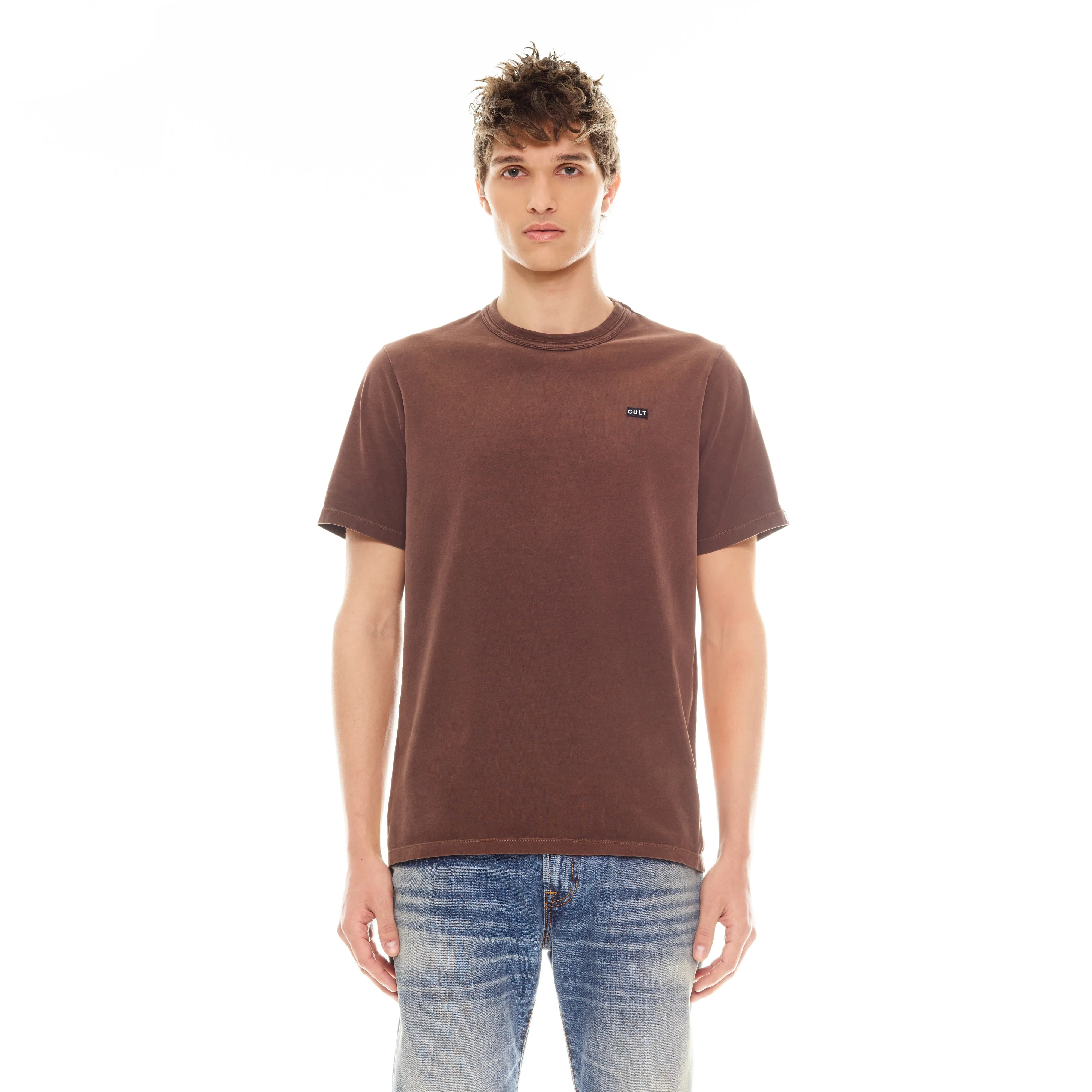 SHIMUCHAN LOGO SHORT SLEEVE CREW NECK T SHIRT IN VINTAGE BROWN