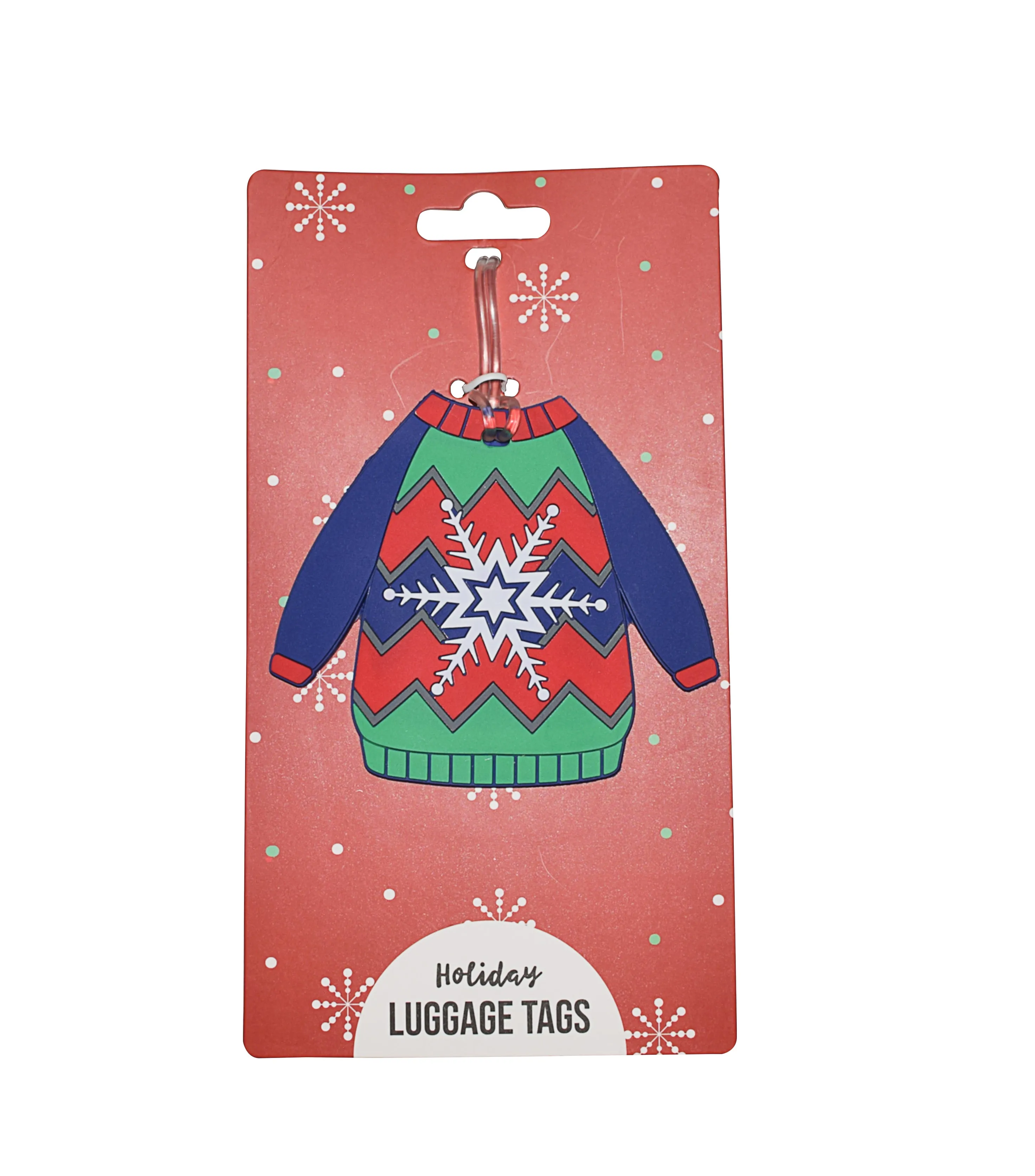 Silicone Holiday Luggage Tag Snowflake Ugly Christmas Sweater