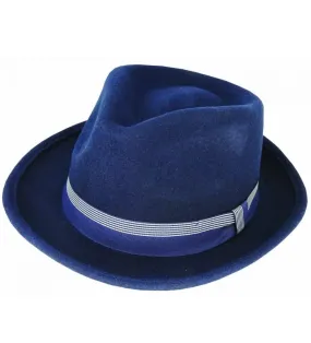 Solomon - Fedora - Short Brim - Teardrop Crown - Navy - XL