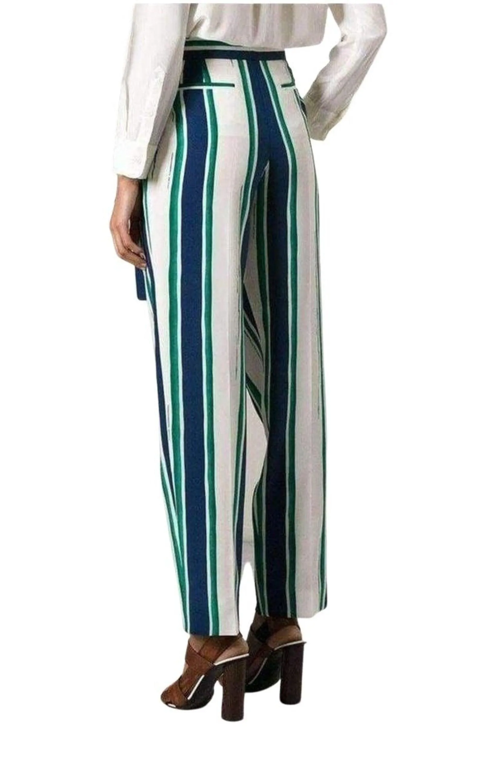 Striped Sarong Silk Trousers