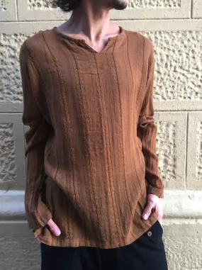 Striped Short Walnut Kurta