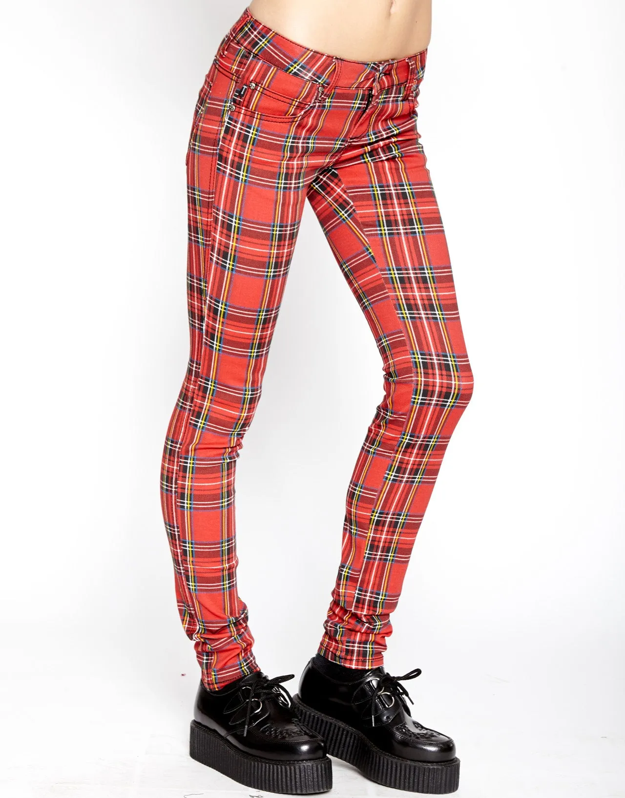 T-BACK JEAN RED PLAID