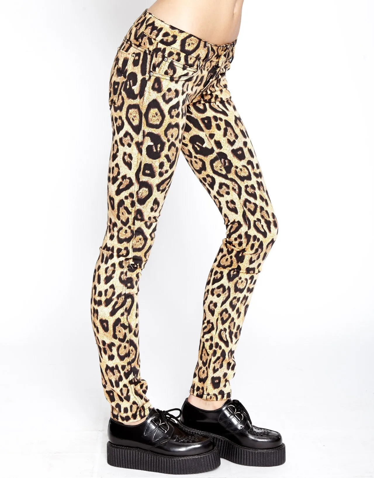 T Back Jeans Leopard Print