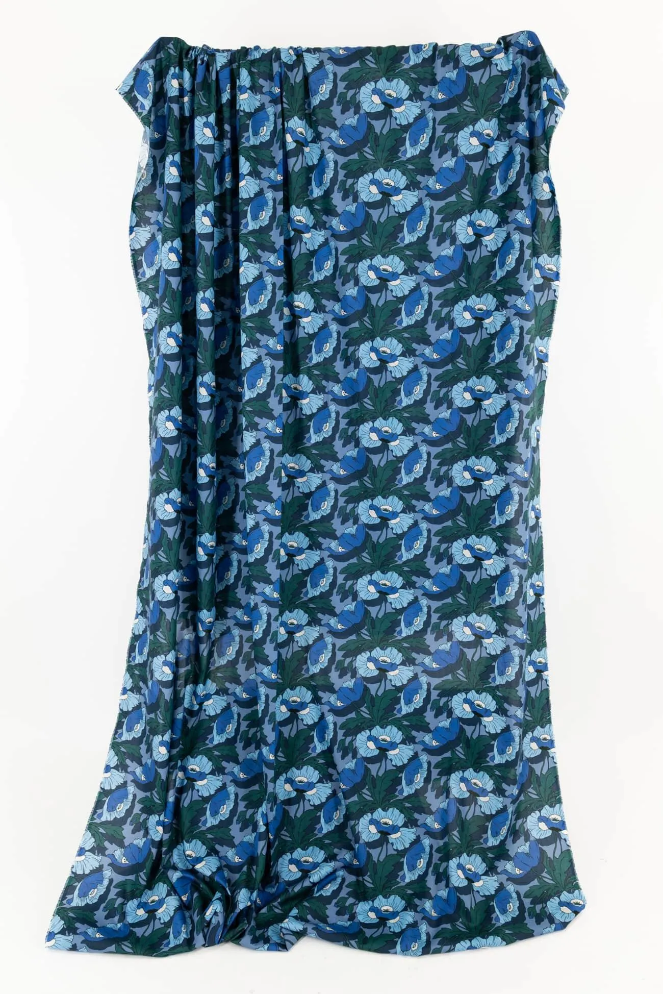 Tibetan Blue Poppies Liberty Cotton Woven