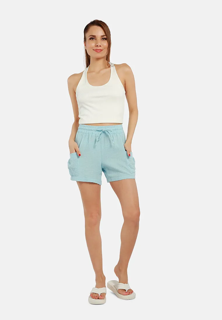 Two Pocket Drawstring Shorts