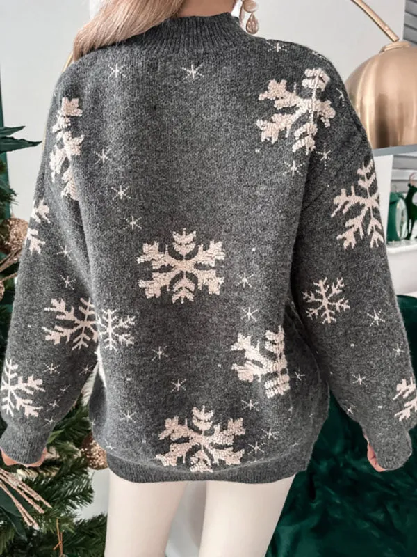 Women's Snowflake Print Christmas Jumper