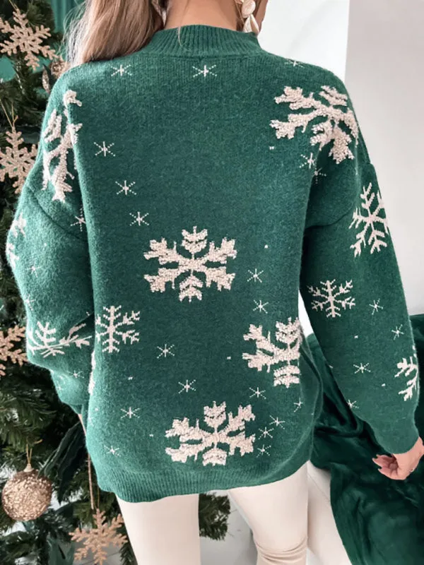 Women's Snowflake Print Christmas Jumper