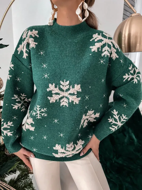 Women's Snowflake Print Christmas Jumper