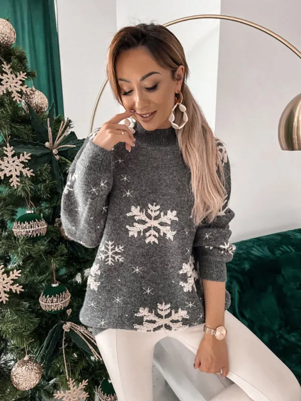 Women's Snowflake Print Christmas Jumper