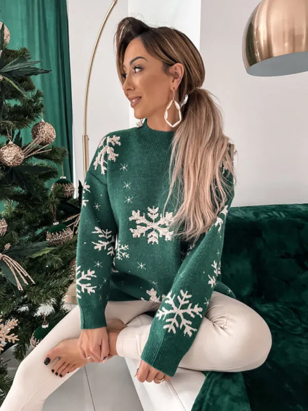 Women's Snowflake Print Christmas Jumper