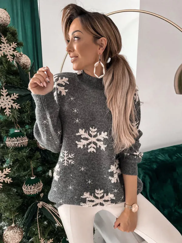 Women's Snowflake Print Christmas Jumper