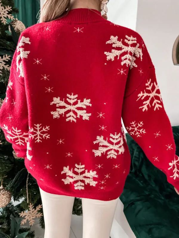 Women's Snowflake Print Christmas Jumper